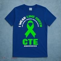 Cte Awareness Gift I Wear Lime Green For Cte Awareness Gift T-Shirt thumb 5