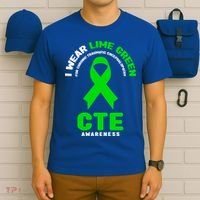Cte Awareness Gift I Wear Lime Green For Cte Awareness Gift T-Shirt thumb 6