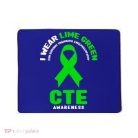 Cte Awareness Gift I Wear Lime Green For Cte Awareness Gift Mousepad thumb 0