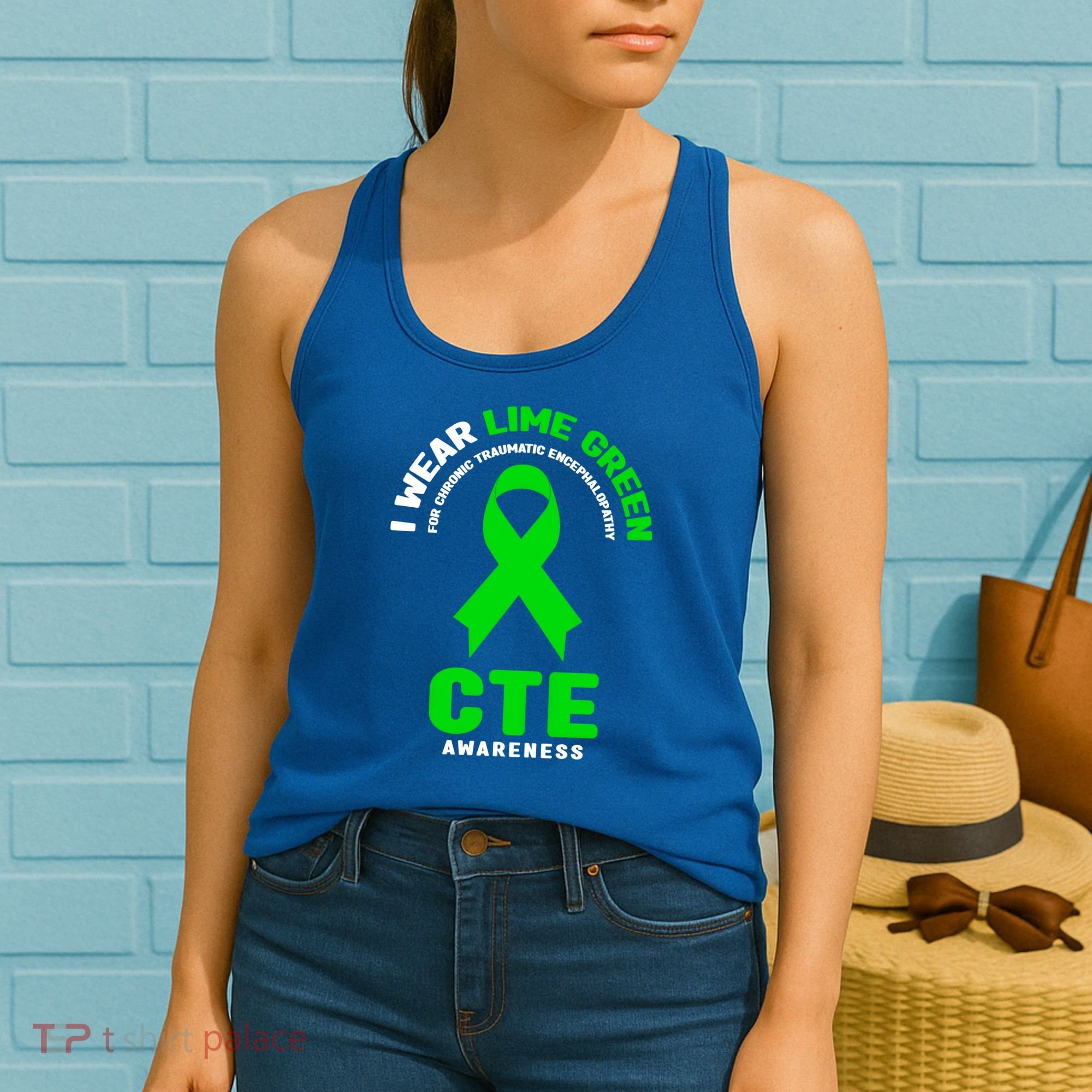 Cte Awareness Gift I Wear Lime Green For Cte Awareness Gift Women's Tank Top