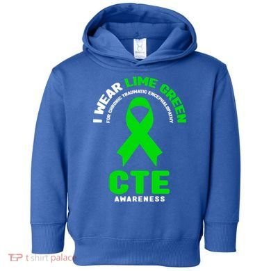 Cte Awareness Gift I Wear Lime Green For Cte Awareness Gift Toddler Hoodie