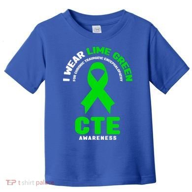 Cte Awareness Gift I Wear Lime Green For Cte Awareness Gift Toddler T-Shirt