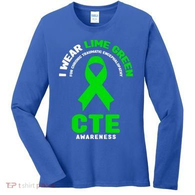 Cte Awareness Gift I Wear Lime Green For Cte Awareness Gift Women's Long Sleeve Shirt