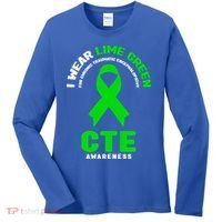 Cte Awareness Gift I Wear Lime Green For Cte Awareness Gift Women's Long Sleeve Shirt thumb 0