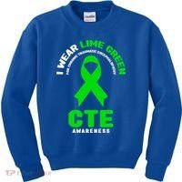 Cte Awareness Gift I Wear Lime Green For Cte Awareness Gift Kids Sweatshirt thumb 0
