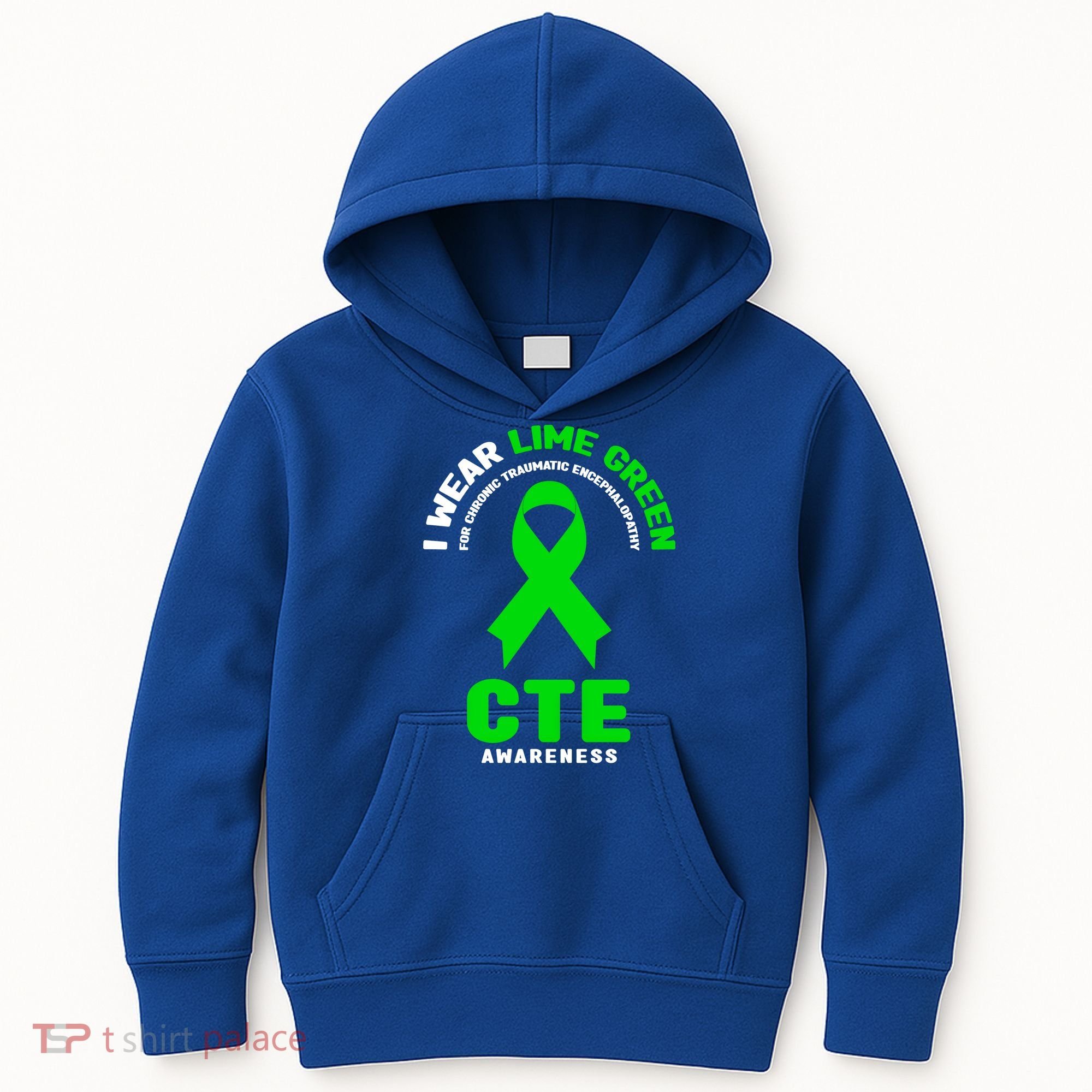 Cte Awareness Gift I Wear Lime Green For Cte Awareness Gift Kids Hoodie