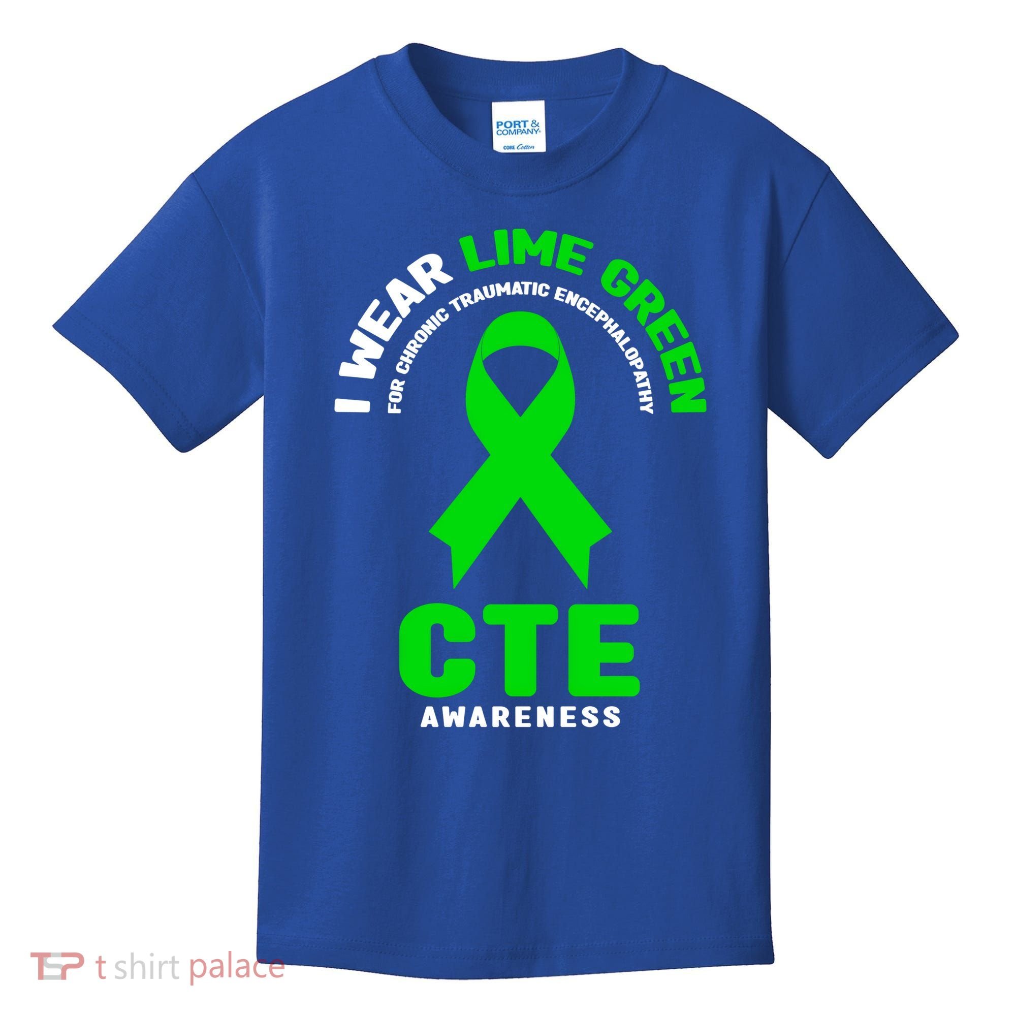 Cte Awareness Gift I Wear Lime Green For Cte Awareness Gift Kids T-Shirt