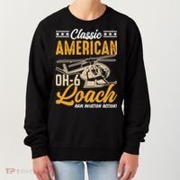 Classic American Hughes OH-6 Cayuse Loach Arm Aviation Action Women's Sweatshirt thumb 0