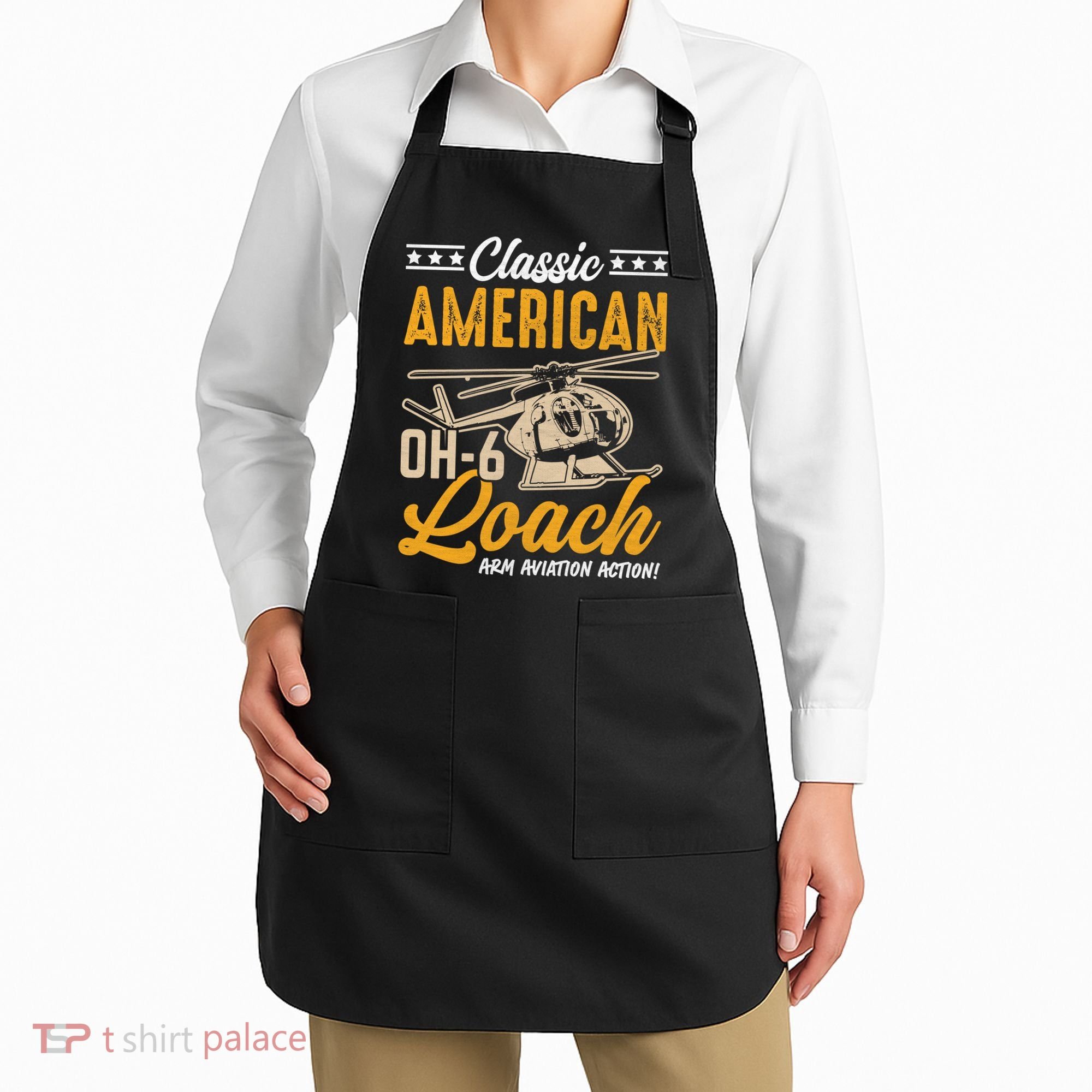 Classic American Hughes OH-6 Cayuse Loach Arm Aviation Action Apron