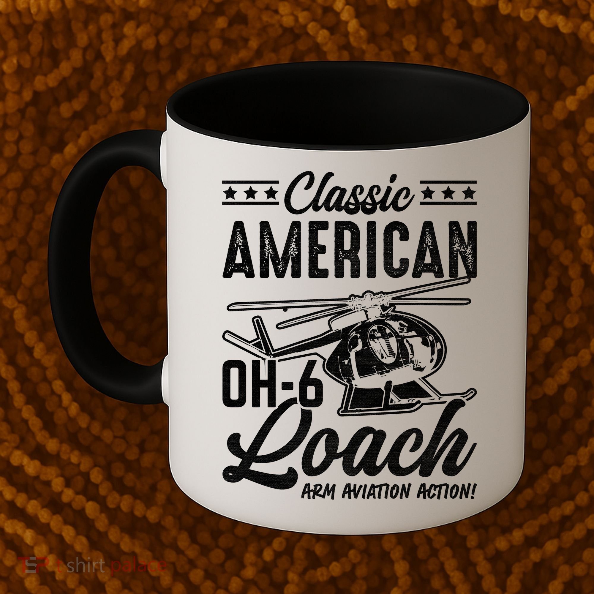 Classic American Hughes OH-6 Cayuse Loach Arm Aviation Action Coffee Mug