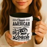 Classic American Hughes OH-6 Cayuse Loach Arm Aviation Action Coffee Mug thumb 3