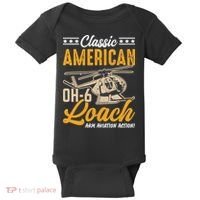 Classic American Hughes OH-6 Cayuse Loach Arm Aviation Action Baby Bodysuit thumb 0