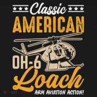 Classic American Hughes OH-6 Cayuse Loach Arm Aviation Action Baby Bodysuit thumb 2