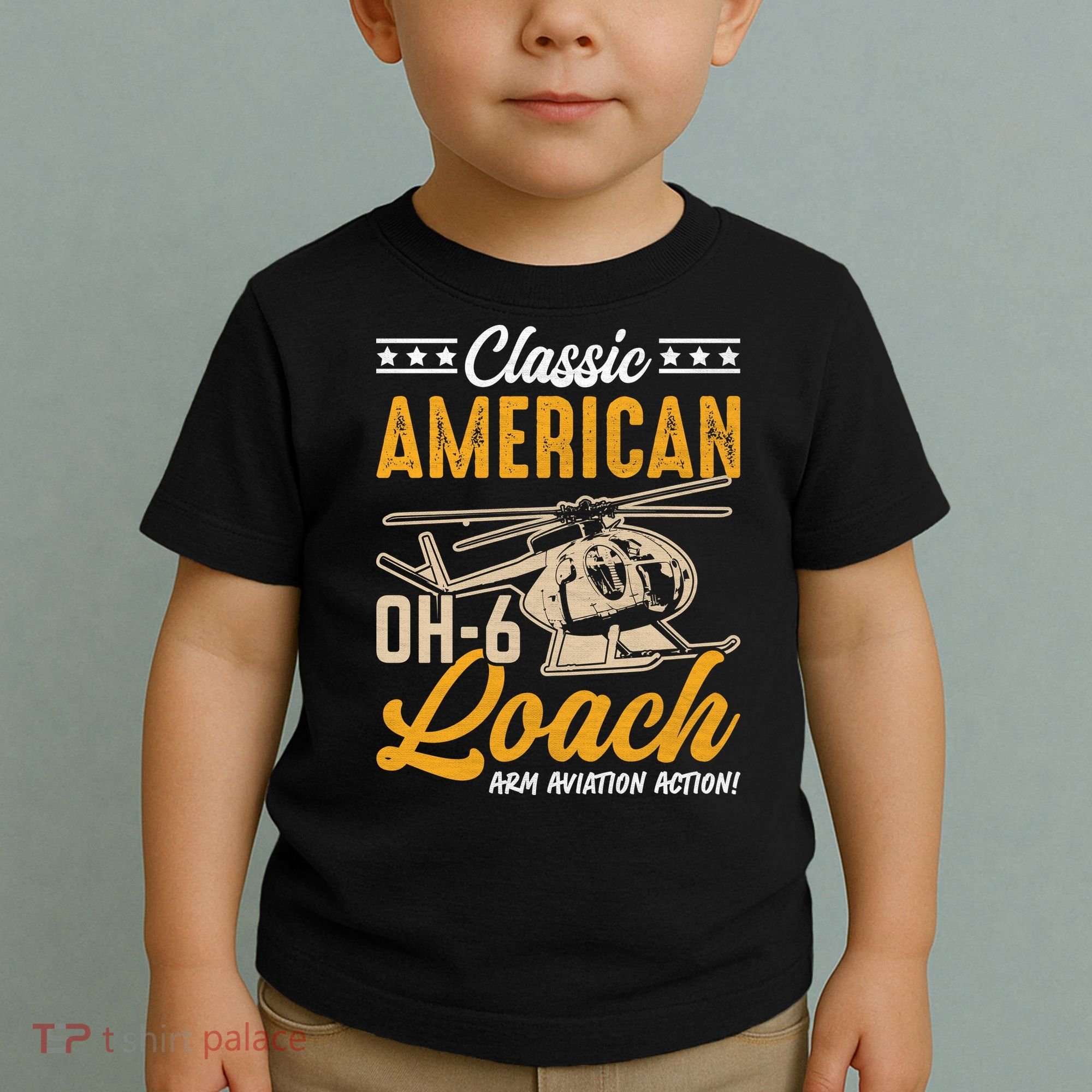 Classic American Hughes OH-6 Cayuse Loach Arm Aviation Action Toddler T-Shirt