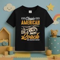 Classic American Hughes OH-6 Cayuse Loach Arm Aviation Action Toddler T-Shirt thumb 3