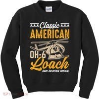 Classic American Hughes OH-6 Cayuse Loach Arm Aviation Action Kids Sweatshirt thumb 0