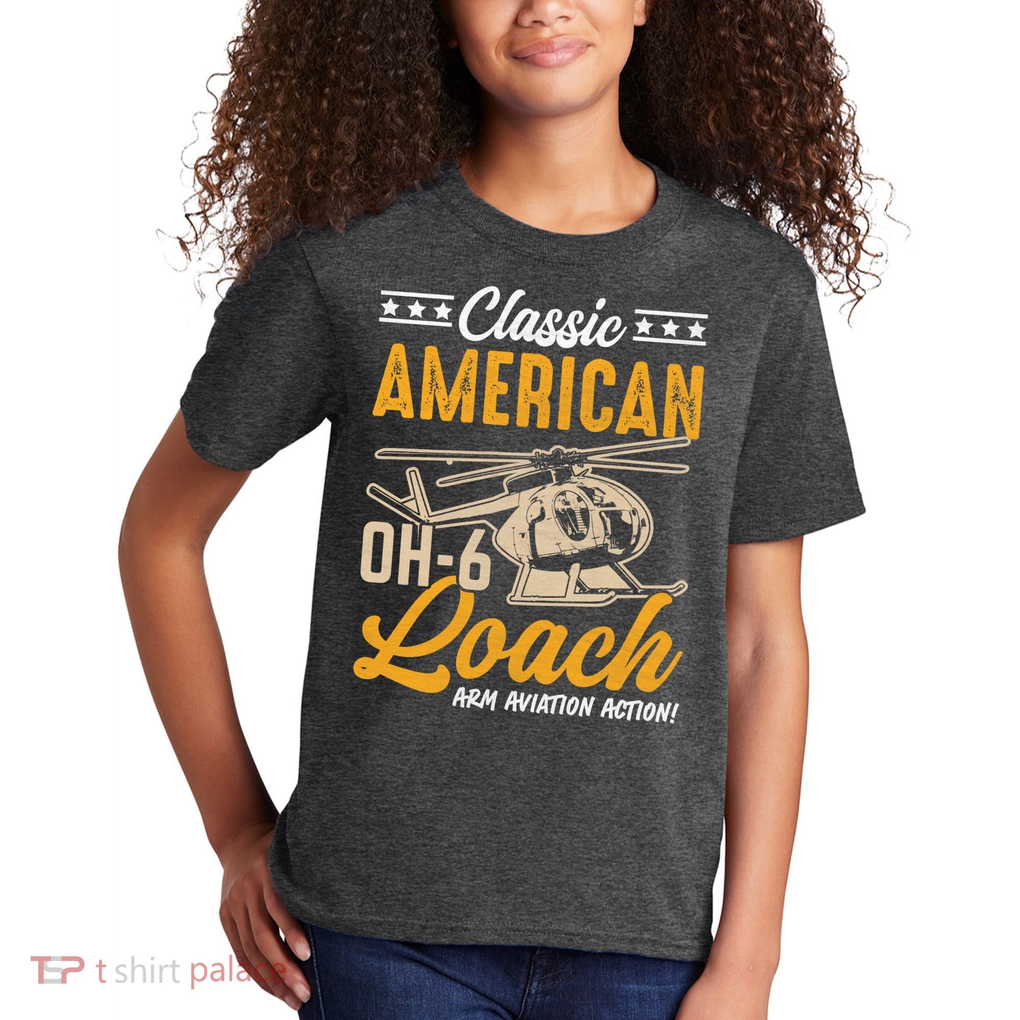 Classic American Hughes OH-6 Cayuse Loach Arm Aviation Action Kids T-Shirt