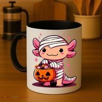 Cute Axolotl Halloween Costume Coffee Mug thumb 4