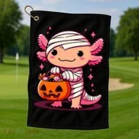 Cute Axolotl Halloween Costume Golf Towel thumb 1