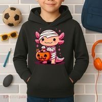 Cute Axolotl Halloween Costume Kids Hoodie thumb 2