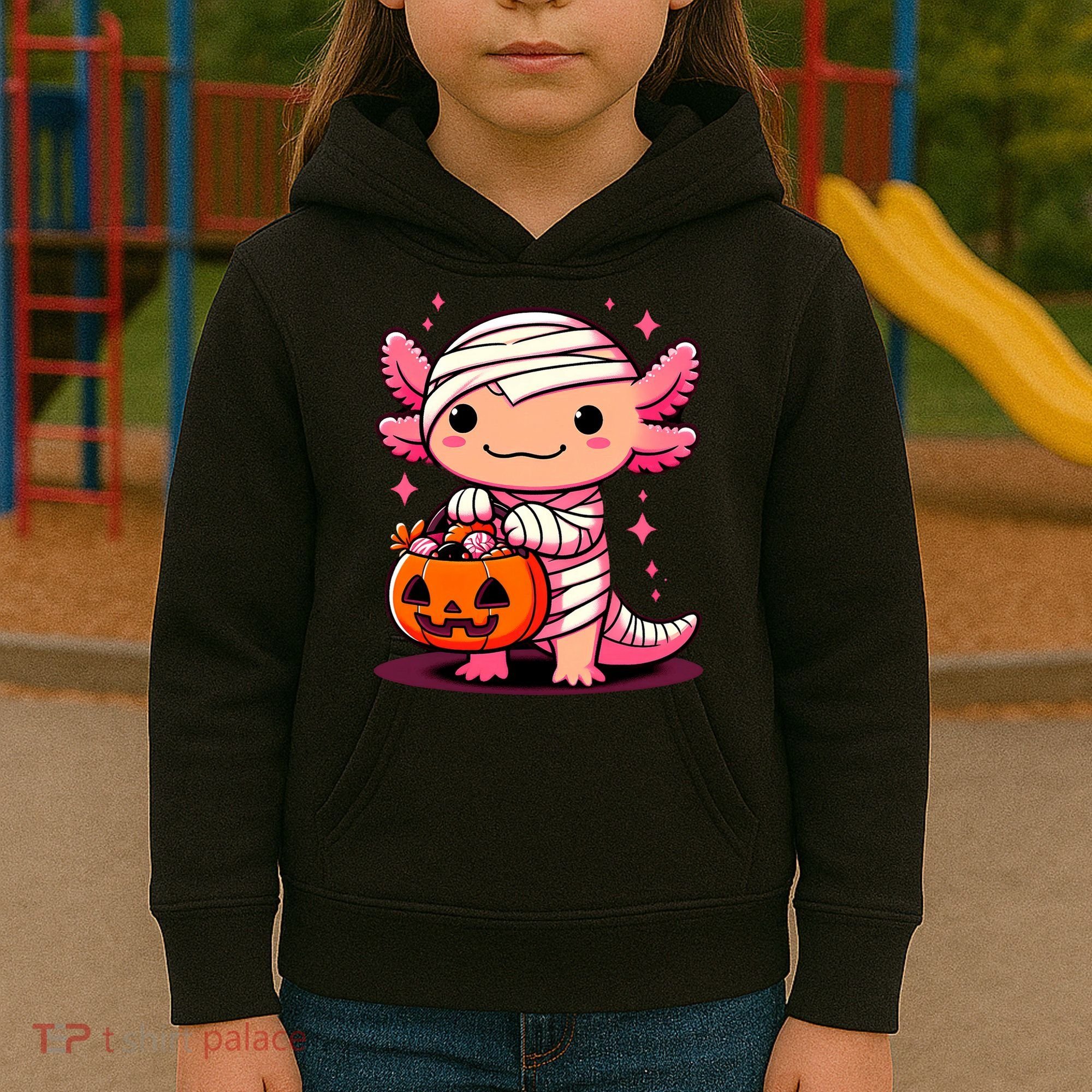Cute Axolotl Halloween Costume Kids Hoodie