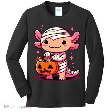 Cute Axolotl Halloween Costume Kids Long Sleeve Shirt