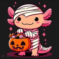 Cute Axolotl Halloween Costume Kids Long Sleeve Shirt thumb 2