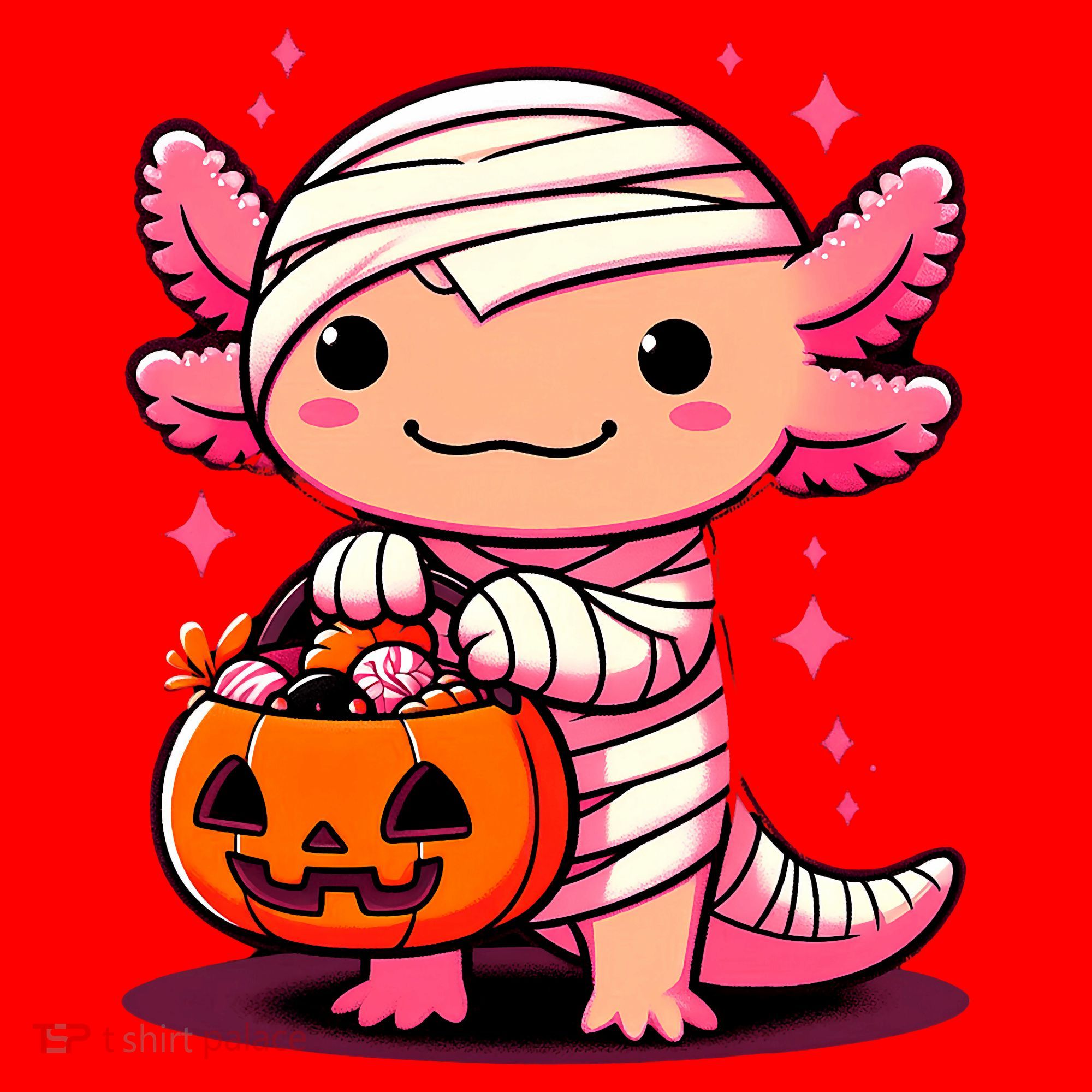 Cute Axolotl Halloween Costume Santa Hat