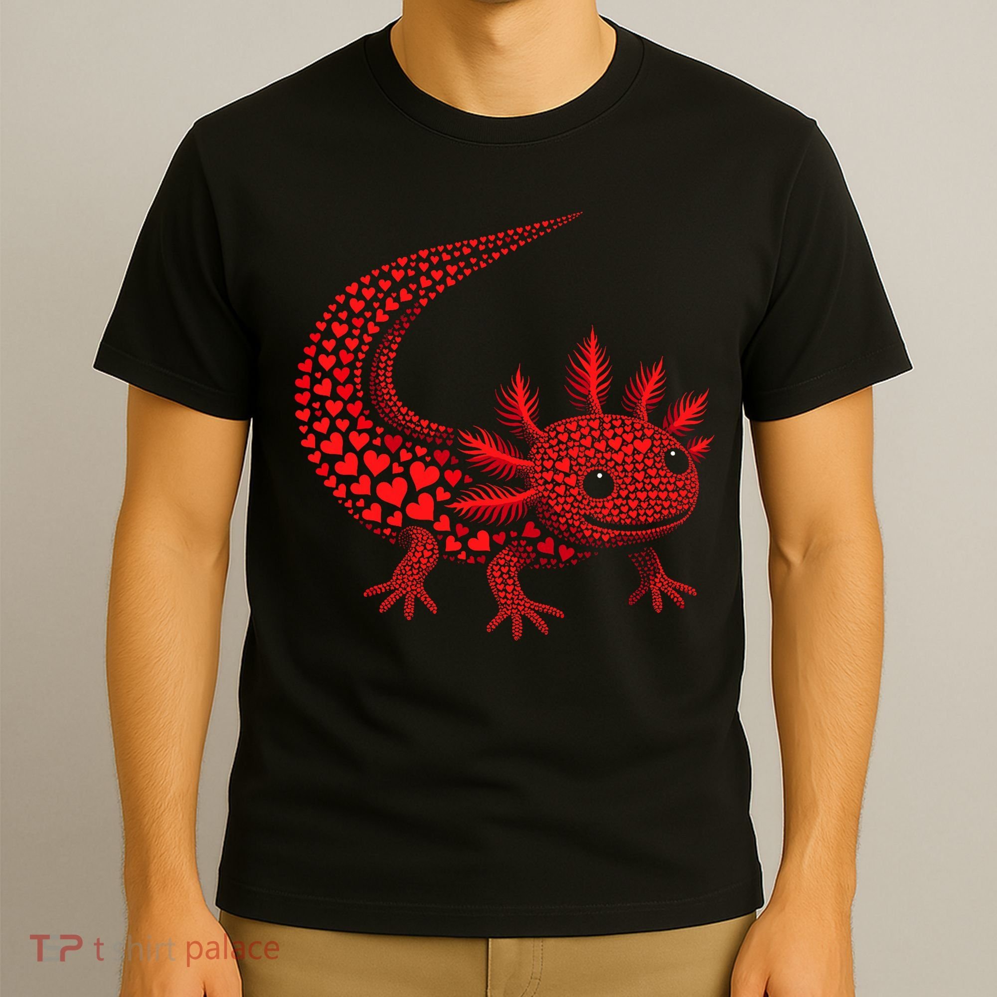 Cute Axolotl Heart   Valentine Axolotl  T-Shirt