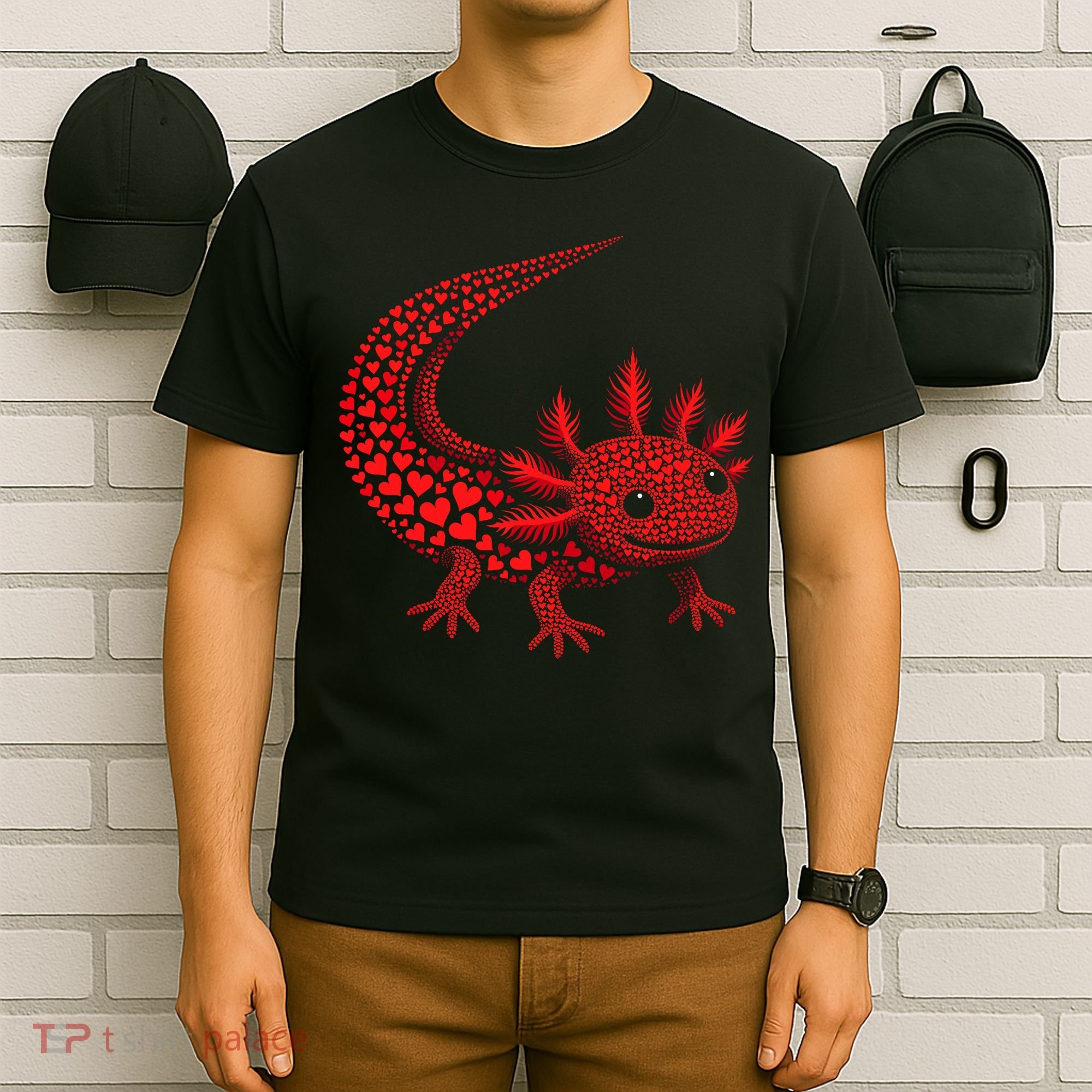 Cute Axolotl Heart   Valentine Axolotl  T-Shirt