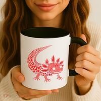 Cute Axolotl Heart   Valentine Axolotl  Coffee Mug thumb 3
