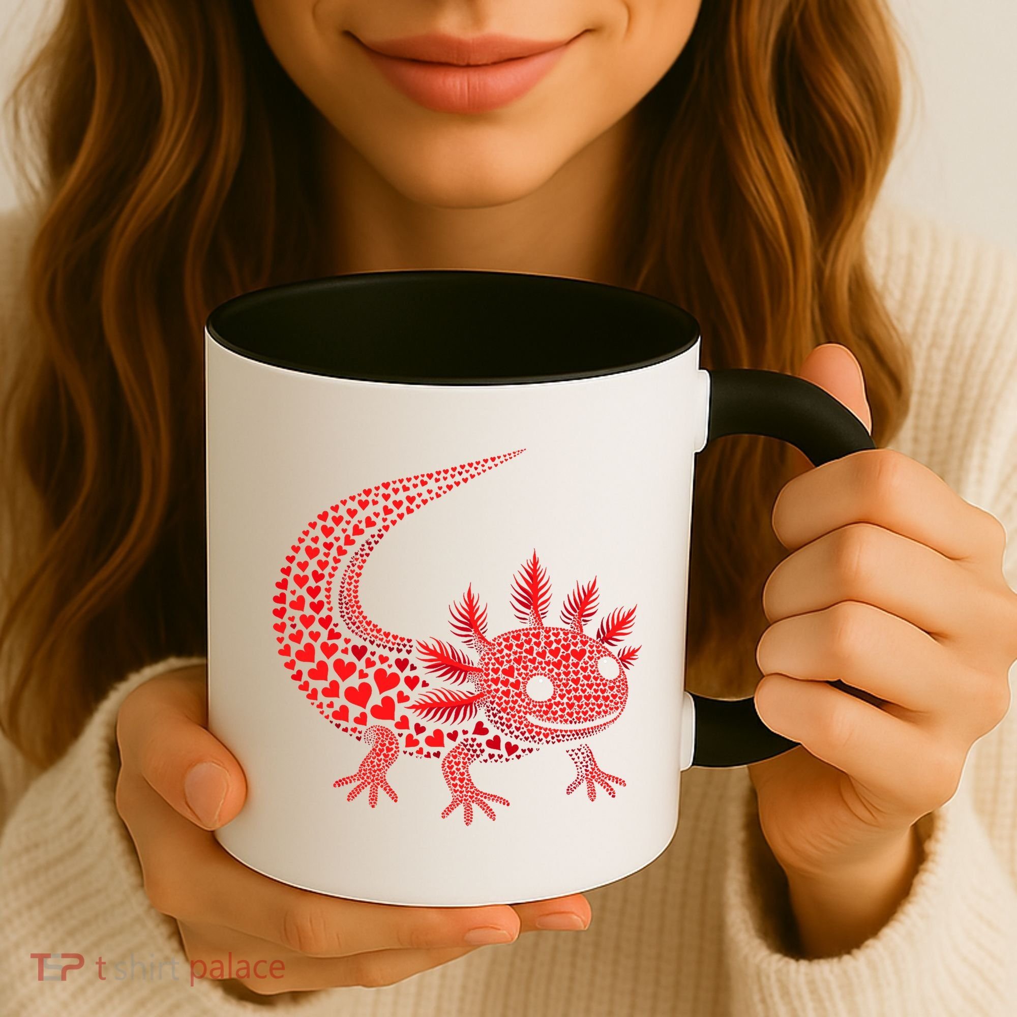 Cute Axolotl Heart   Valentine Axolotl  Coffee Mug