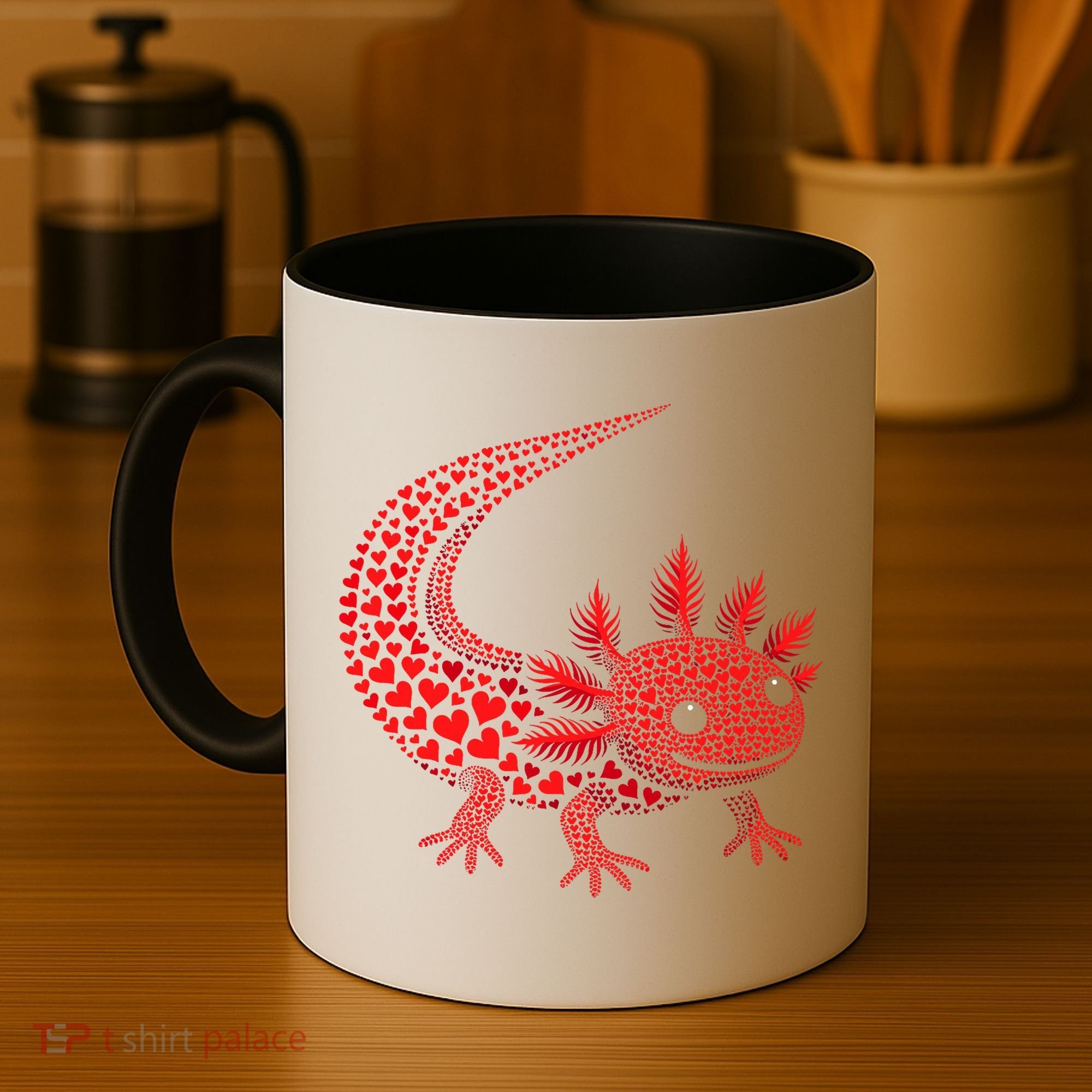 Cute Axolotl Heart   Valentine Axolotl  Coffee Mug
