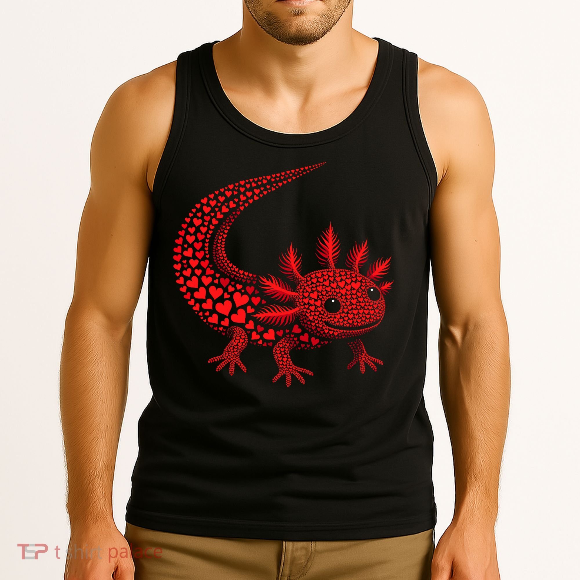 Cute Axolotl Heart   Valentine Axolotl  Tank Top