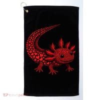 Cute Axolotl Heart   Valentine Axolotl  Golf Towel thumb 0