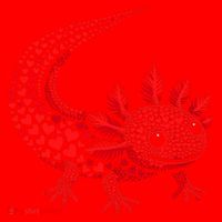 Cute Axolotl Heart   Valentine Axolotl  Santa Hat thumb 1