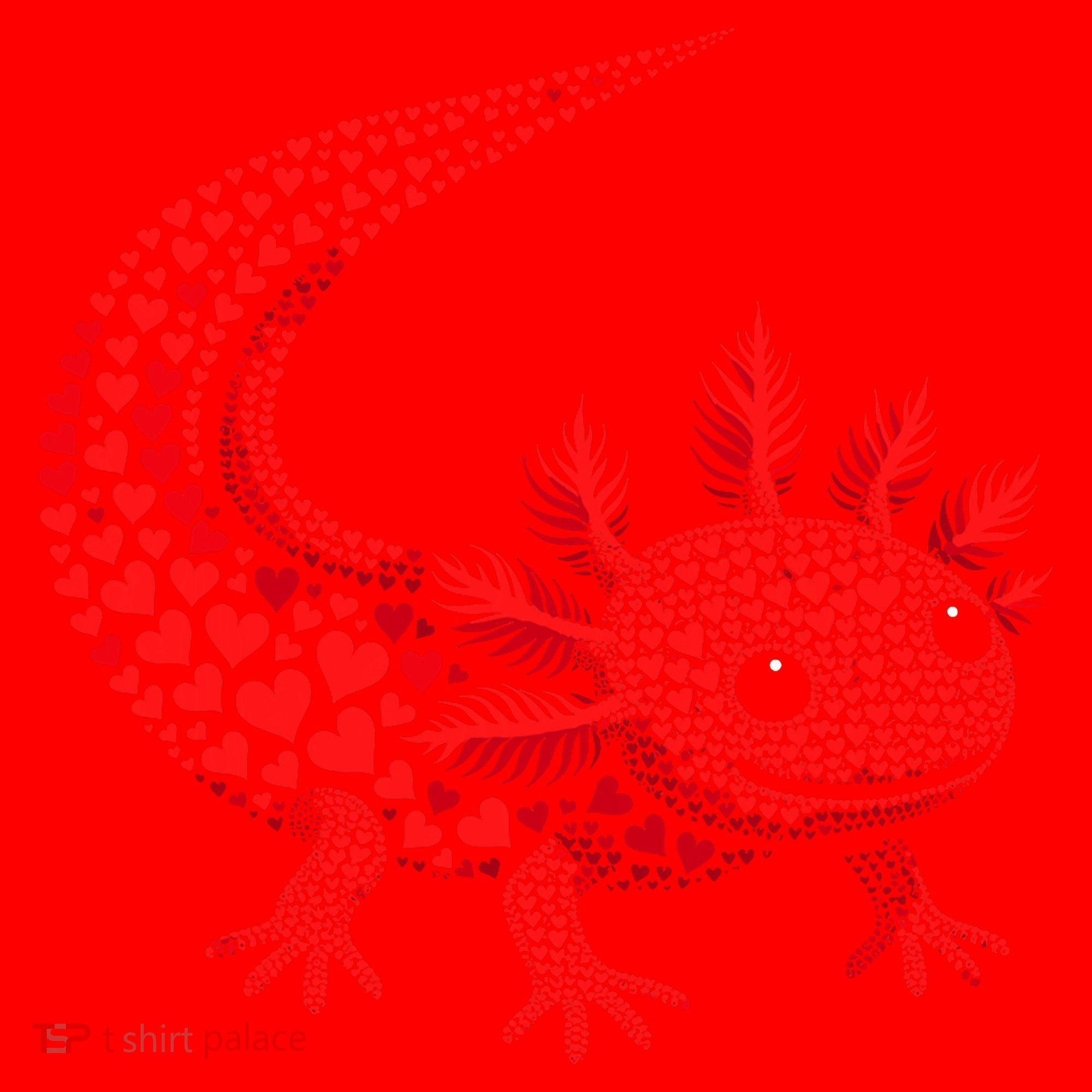 Cute Axolotl Heart   Valentine Axolotl  Santa Hat