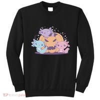 Cute Axolotl Halloween Pumpkin Sweatshirt thumb 0