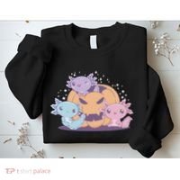Cute Axolotl Halloween Pumpkin Sweatshirt thumb 2