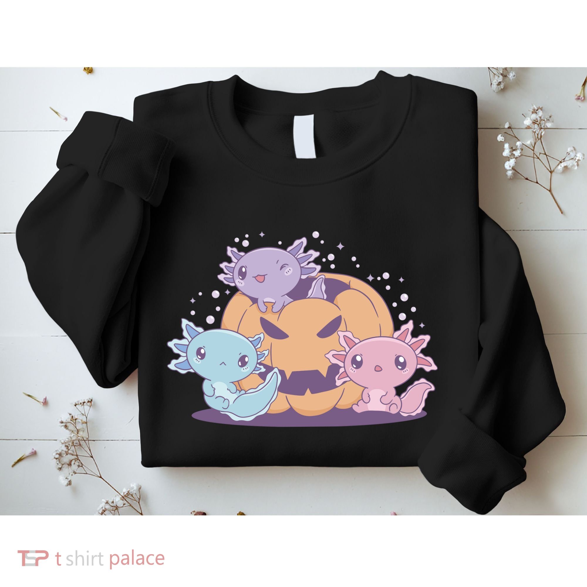 Cute Axolotl Halloween Pumpkin Sweatshirt