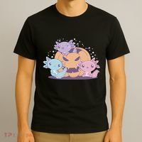 Cute Axolotl Halloween Pumpkin T-Shirt thumb 3