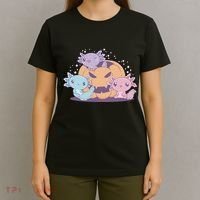 Cute Axolotl Halloween Pumpkin T-Shirt thumb 4