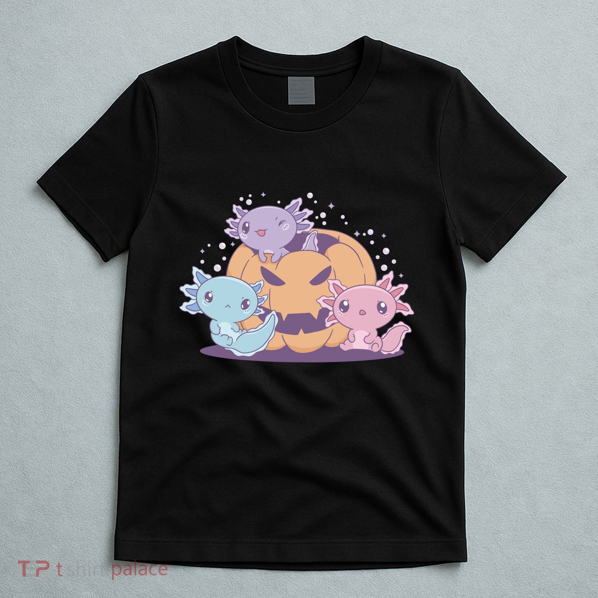 Cute Axolotl Halloween Pumpkin T-Shirt