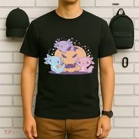 Cute Axolotl Halloween Pumpkin T-Shirt thumb 6