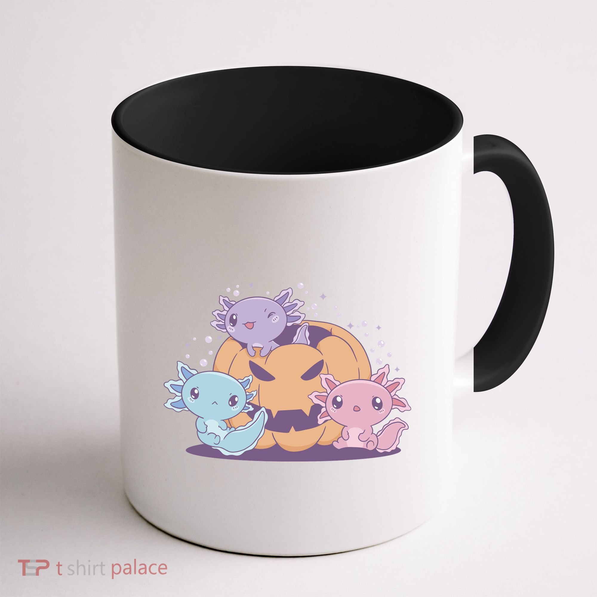 Cute Axolotl Halloween Pumpkin Coffee Mug