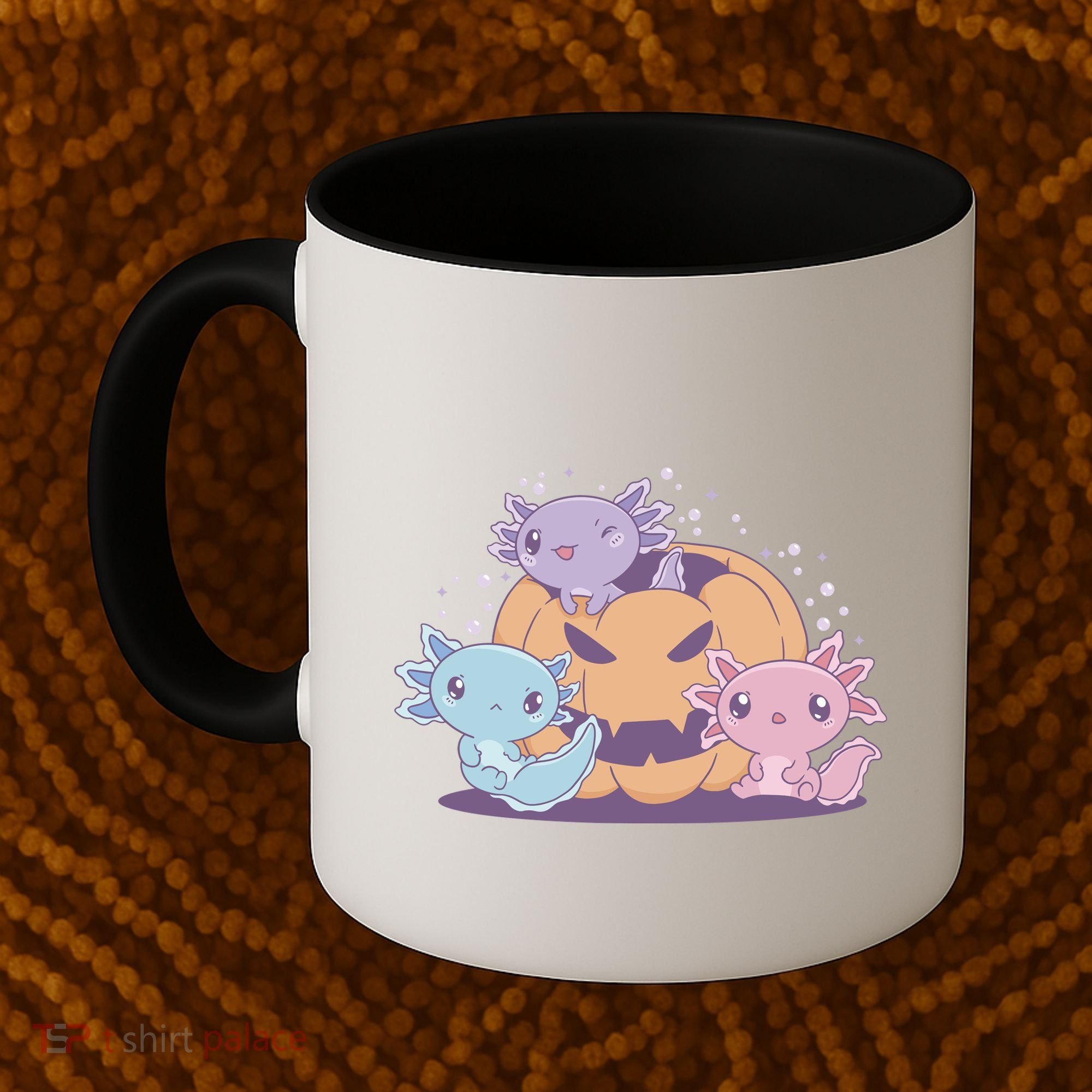 Cute Axolotl Halloween Pumpkin Coffee Mug