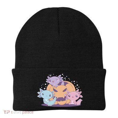 Cute Axolotl Halloween Pumpkin Beanie