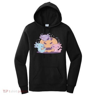 Cute Axolotl Halloween Pumpkin Women's Hoodie