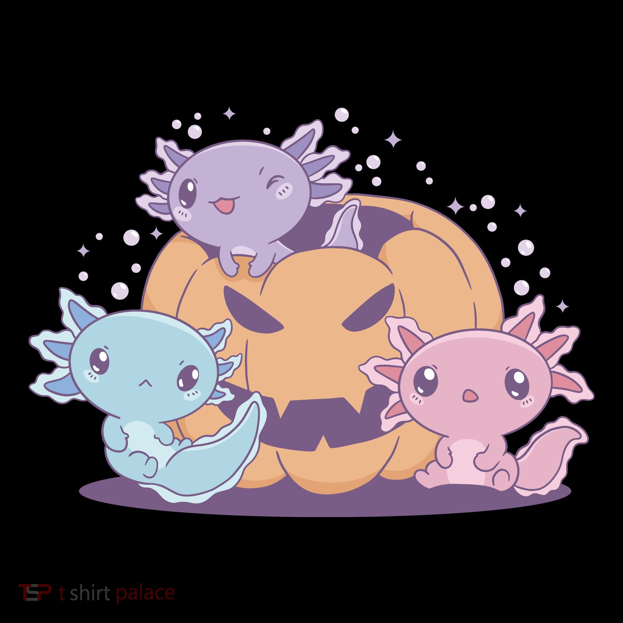 Cute Axolotl Halloween Pumpkin Women's Hoodie