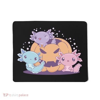Cute Axolotl Halloween Pumpkin Mousepad